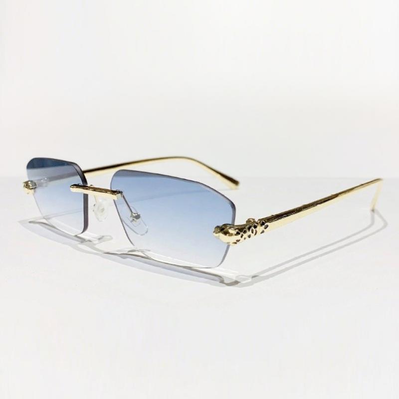 Vintage Rimless Square Sunglasses Women Uv400 Fashion Metal Small Rectangle Punk Glasses Brand Designer Shades For Men