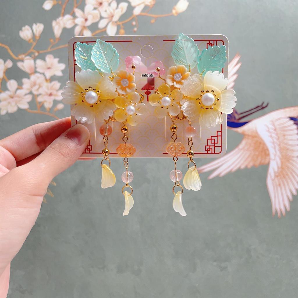 Ancient-Style Hanfu Hair Accessories: Tassels & Chinese Hairpins for Girls' Costumes