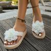 Foreign trade large size women's shoes summer independent station slippers flower flip-flops platform slippers casual versatile lightweight beach shoe