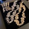 2025 Punk Irregular Metal Necklace Earrings Set Women's Exaggerated Geometric Necklace Simple Vintage Collar Party Jewelry Sets