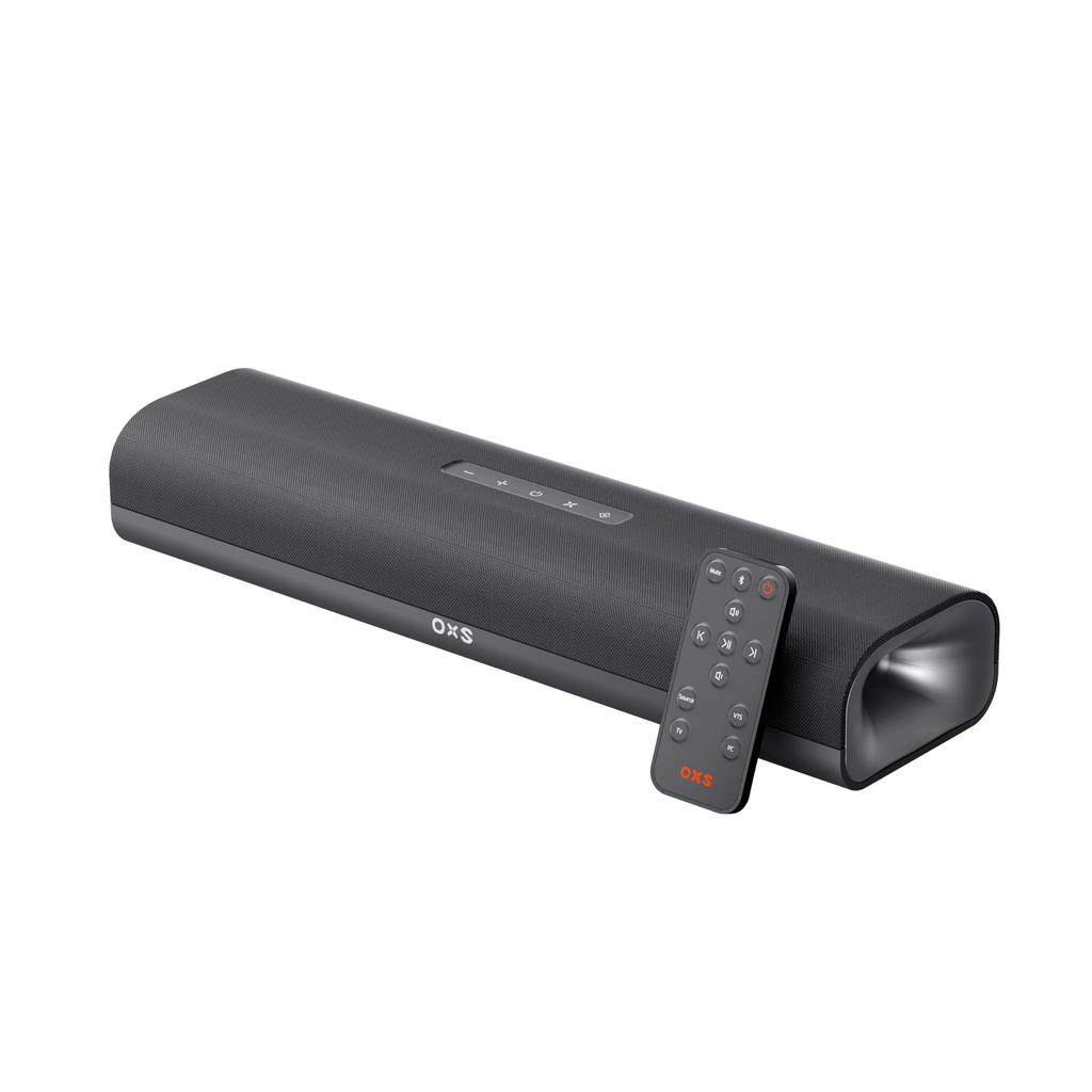 OXS Thunder Lite PC Gaming Soundbar with Virtual Surround Sound, Bass Tube, HDMIAUXOptical, Bluetooth 5.0 Wireless Connection, Wall Mount