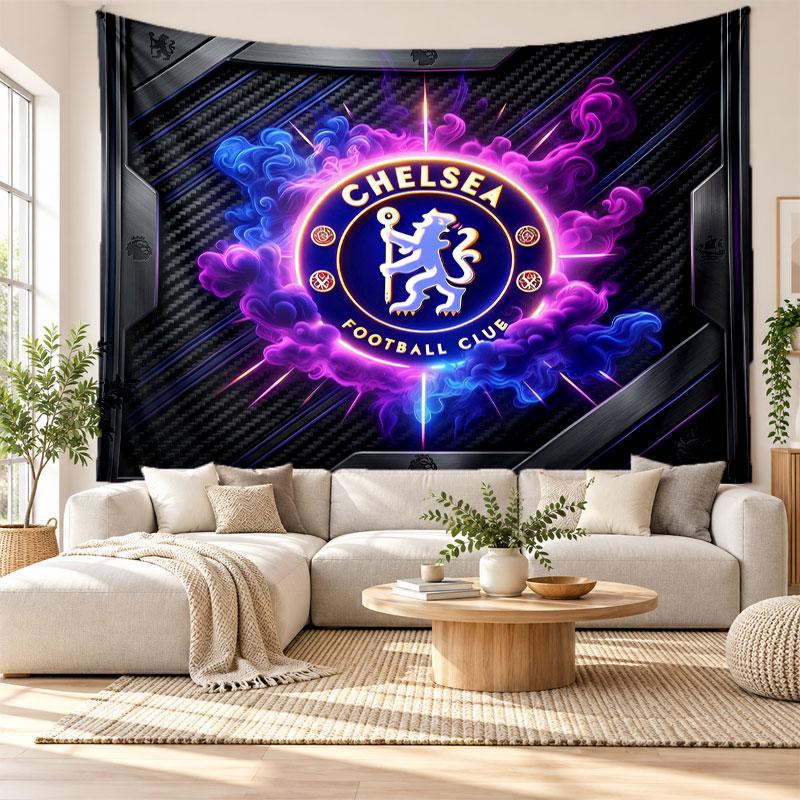 Chelsea FC Wall Tapestry, Soft Fabric Wall Hanging, Decorative Backdrop For Bedroom Home Wall Art