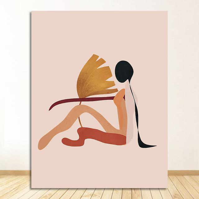 

Постеры и принты на скандинавскую тему, настенная живопись на холсте, настенные панно для декора гостиной, абстрактные растения, винтажные 21cm×30cm NoFrame