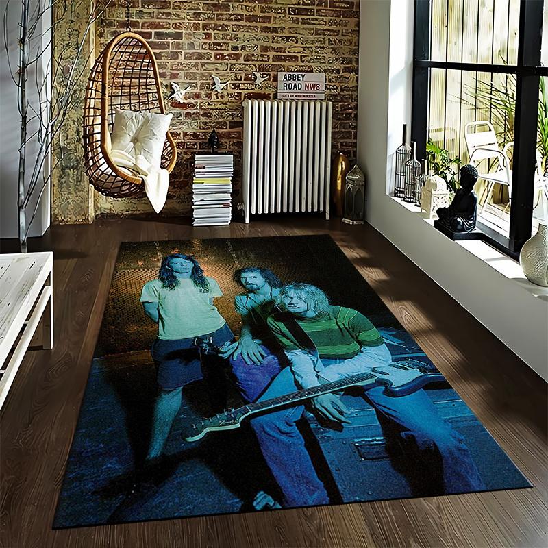 Nirvana Band Color Photo Kurt Cobain Grunge Wall vintage floor decor for retro home dark fantasy gothic illustration cozy printed floor covering