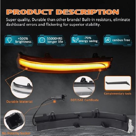 For VW GOL Saveiro Voyage Passat B7 Jetta MK6 LED Side Mirror Turn Signal Lights