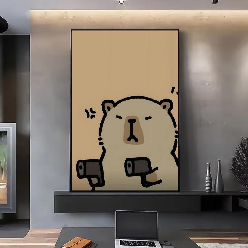 

Милый постер с капибарой HD арт липкий на стену водонепроницаемый для дома гостиной спальни бара эстетичное украшение 21cm×30cm NoFrame