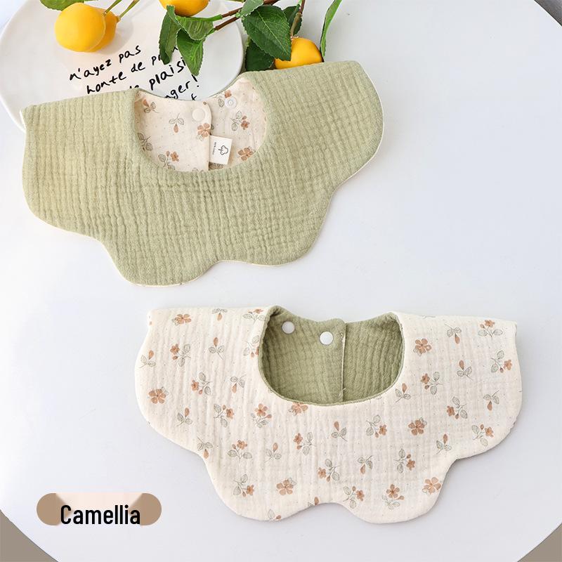 Klasse A Baumwoll-Lätzchen mit Blütenblatt-Design: Sechslagige Gaze, Spucktuch, Doppelseitiges Design.