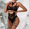 Sexy Halter Neck Strap Lingerie Set Lace Translucent Bra Set Underwear Set