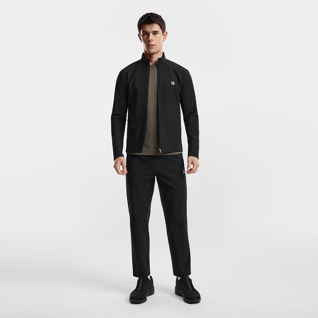 Fila Fitness Series Simple Classic Casual Sports Training Comfortable Versatile Knitted Jacket Men Jackets Deep-Black A11M611504FBK