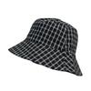Plaid Double-Sided Thin Bucket Hat Women'S Summer Basin Hat Simple Bucket Hat Versatile Sunscreen Basin Hat