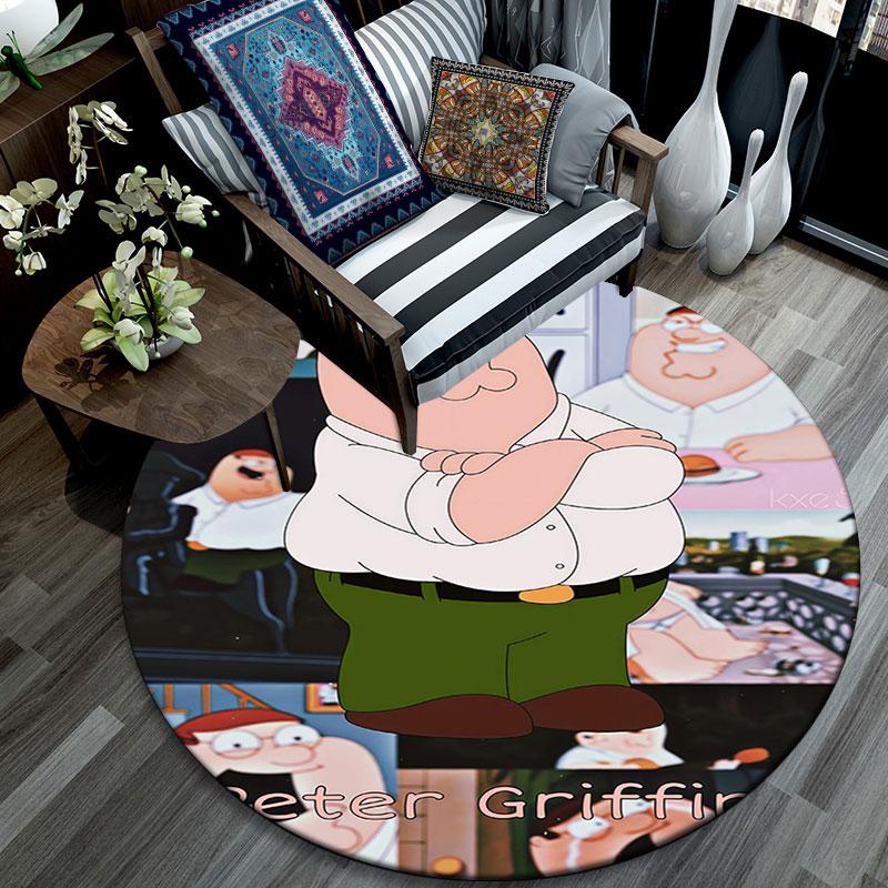 Peter Griffin Pattern Round rug,Carpet Rug for Living Room Bedroom Playroom ,Non-slip Floor Mat,Holiday Gifts and Birthday Gifts.