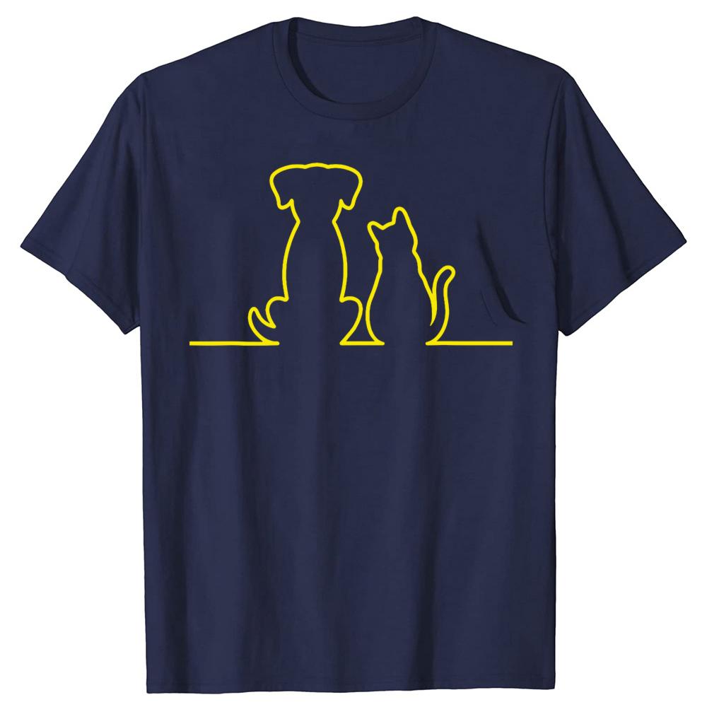 Lustige Hundepfoten-Truppe Eltern Niedliche Katze Hund T-Shirts Herren Lässiges T-Shirt 100% Baumwolle Locker Übergröße Rundhalskragen Hip Hop T-Shirt