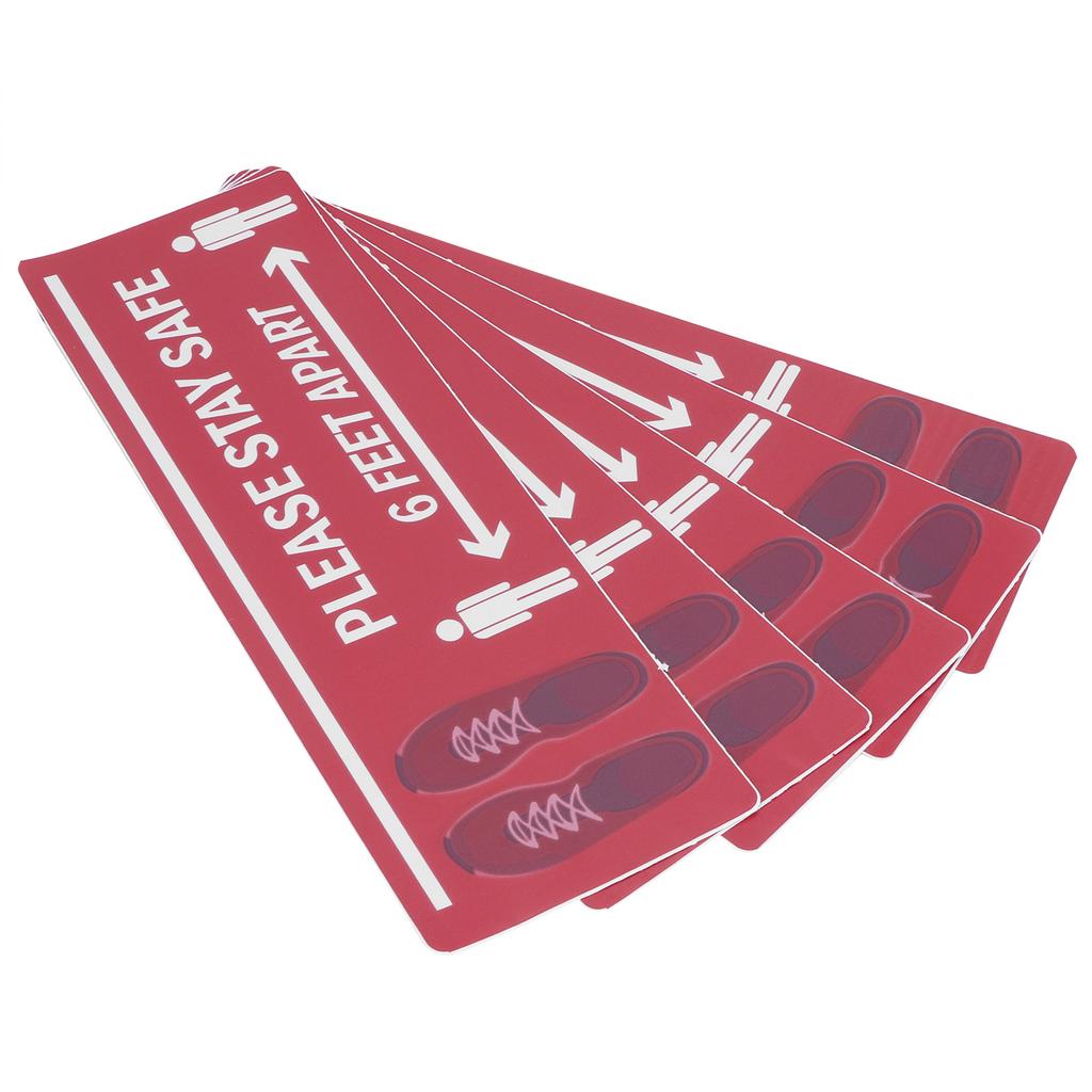 2Set Floor Sticker Safety Distance Sign Marker Warning Decal for Store Hospital SchoolB006