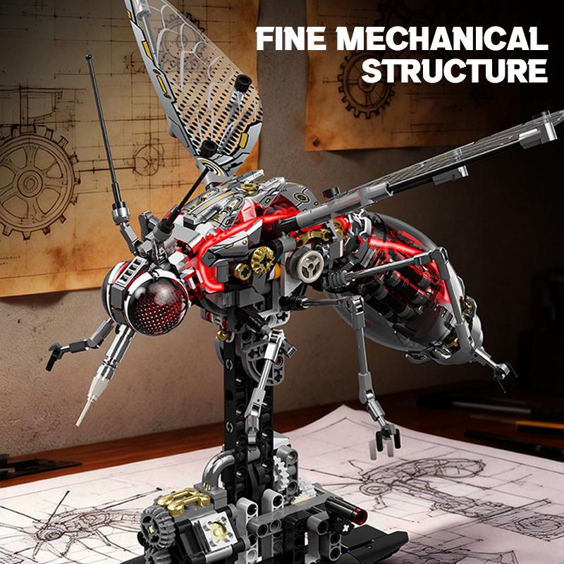 Elektronische Bausteine Mechanisches Mücken-Montagespielzeug DIY 3D Rote Robotische Insektenkreatur Bausteine Heimdekoration für Erwachsene Kinder