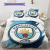 Manchester City FC Pattern Bedding Home Decoration Birthday Gift (1 * duvet cover + 2 * pillowcase, without core)