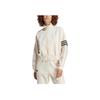 adidas Originals Trefoil Logo High Collar 3-Stripe Zip-Up Sports Jacket Women Jacket Miracle-White IB7316