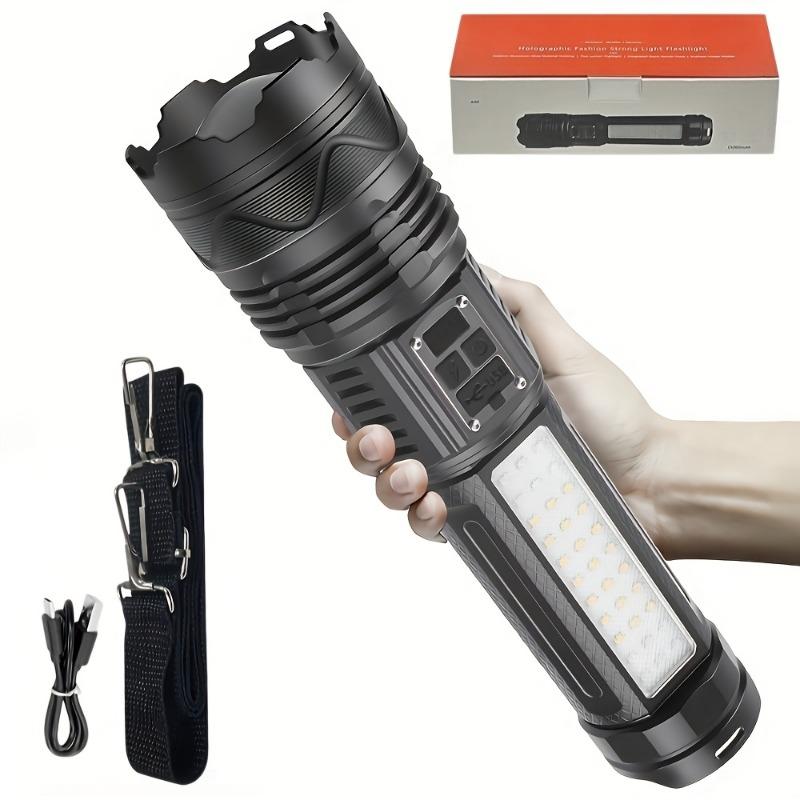 1Pc Adjustable Flashlight, Long Battery Life, Suitable for Camping, Running, Hiking, Fishing, Mountaineering, Etc.