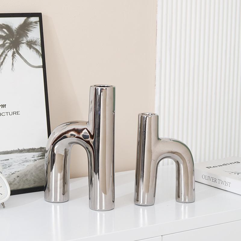 Nepravidelné ins kreativní ornamenty abecedy Keramická váza Domácí měkká dekorace moderní dekorace váza jednoduchá dekorace do pokoje