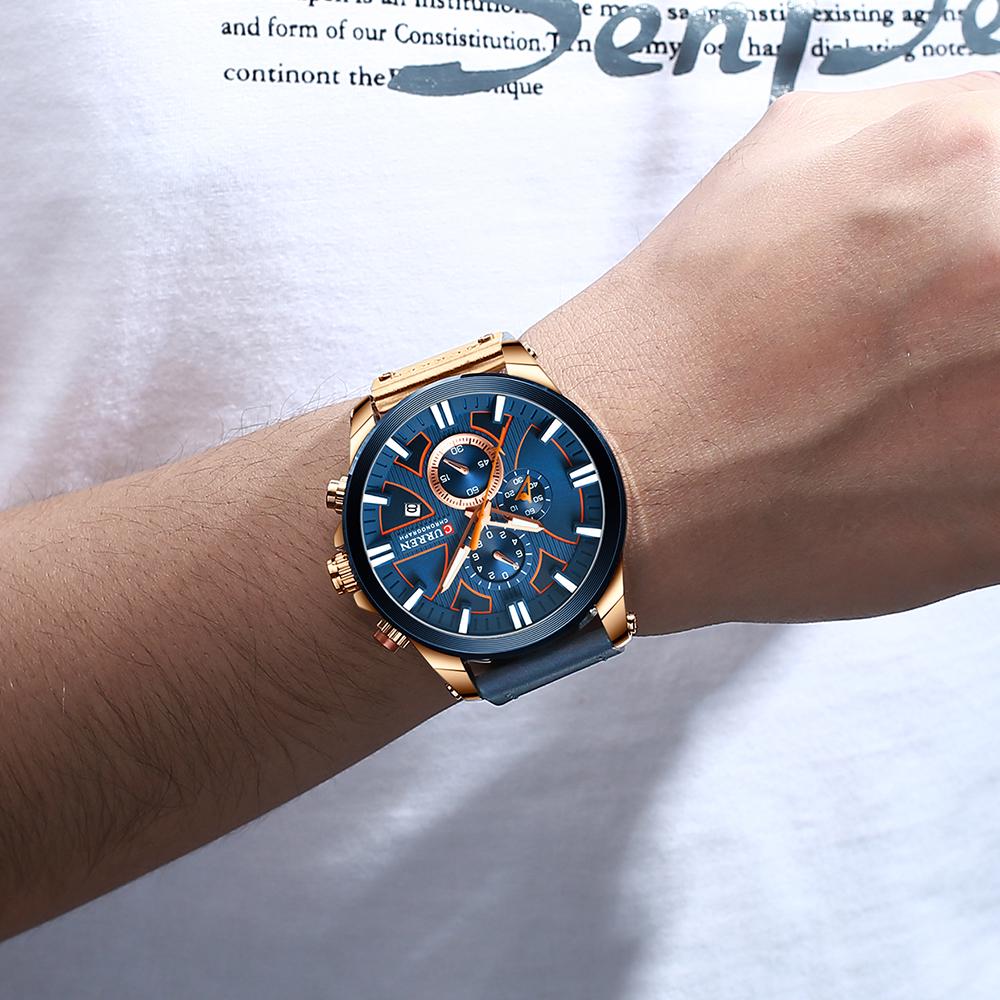 CURREN Kell Chronograph Sport Meeste käekellad Kvartskell Nahast Meeste Käekell Relogio Masculino Moekink meestele