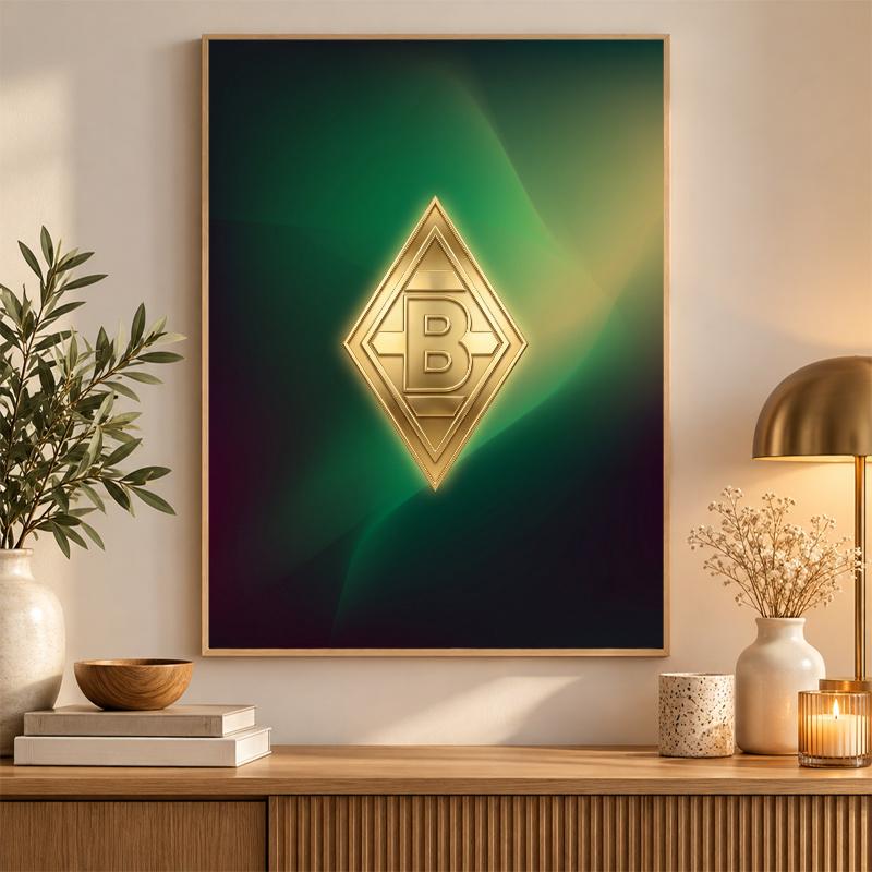 Borussia Mönchengladbach Diamond Painting Kit 5D Vollbohrer DIY Diamantmosaik Wandkunst Heimdekoration 30cmx40cm