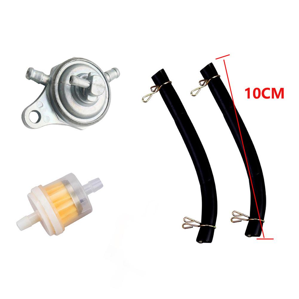 3-way Fuel Pump Petcock Oil Tank Switch Hose Tube Filter Kit For GY6 50 150cc Negative Pressure Fuel Switch Scooter