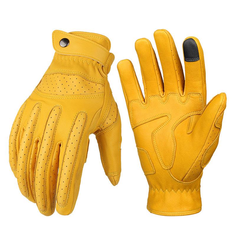Sheepskin Motorcycle Gloves Non Slip Wear Resistant Outdoor Off Road Vehicle Racing Full Finger Gloves