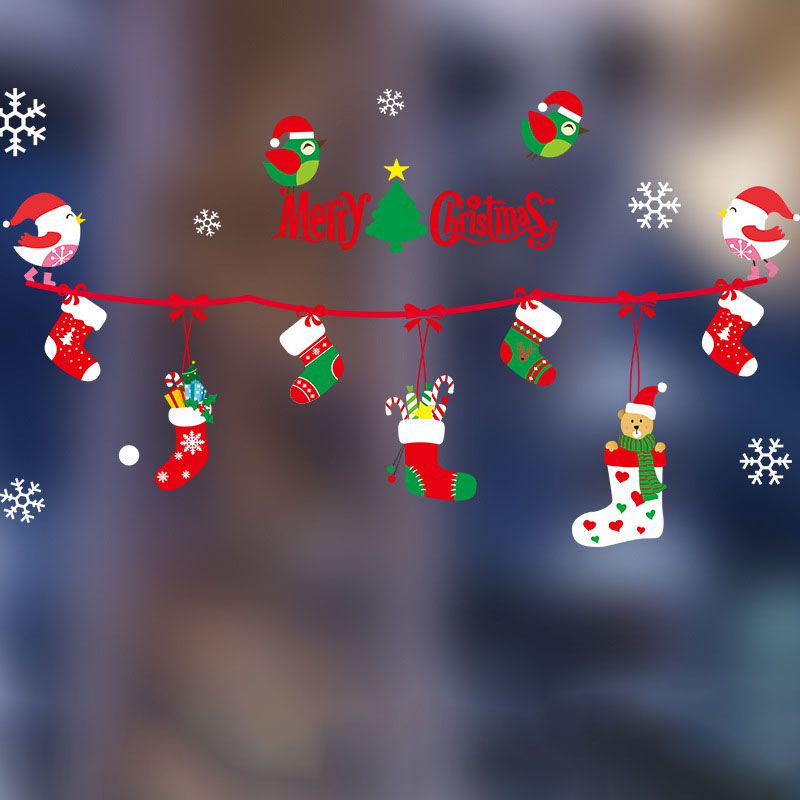 Festive Christmas Waterproof Glass Window Pvc Stickers For Cozy Home Decor