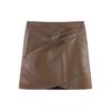 Women's A-Line Plus Size High Waist PU Leather Skirt – Korean Style, Irregular Hem, Anti-Exposure, Hip-Hugging for Autumn