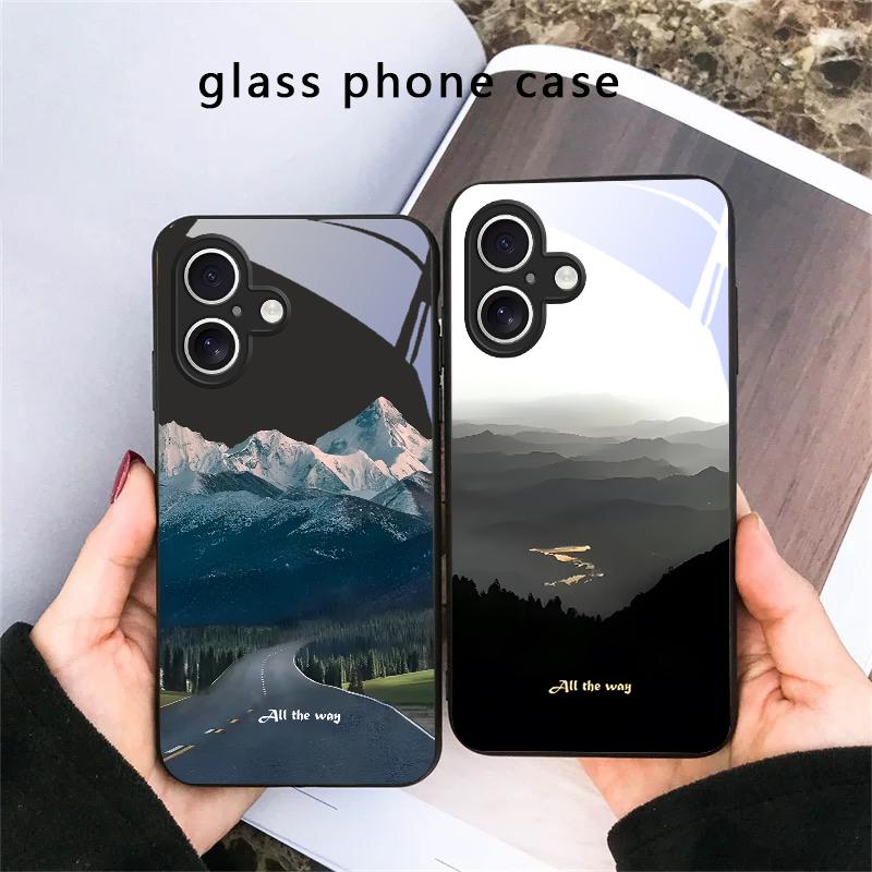 A Lush Forest of Leaves For iPhone 17 Air 16 E 15 Plus 14 Pro Max 13 12 Mini 11 5 6 7 8 Plus XR XS Max SE Black Glass Phone Case