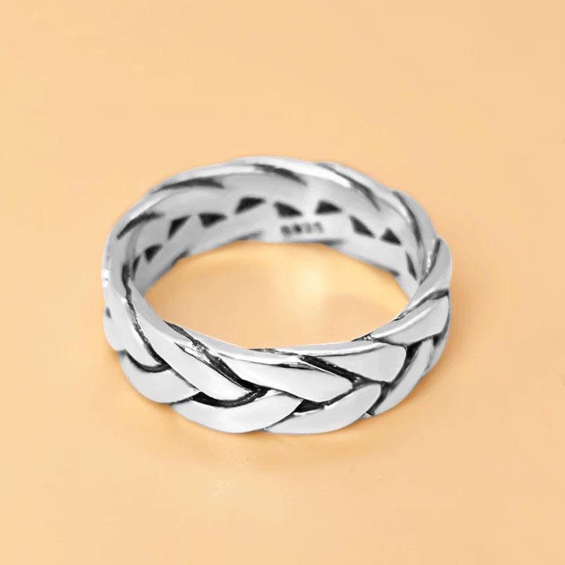 925 Silver Rings for Women Men Couple Minimalist Handmade Simple Twist Ring Party Jewelry Gift Prevent Allergy