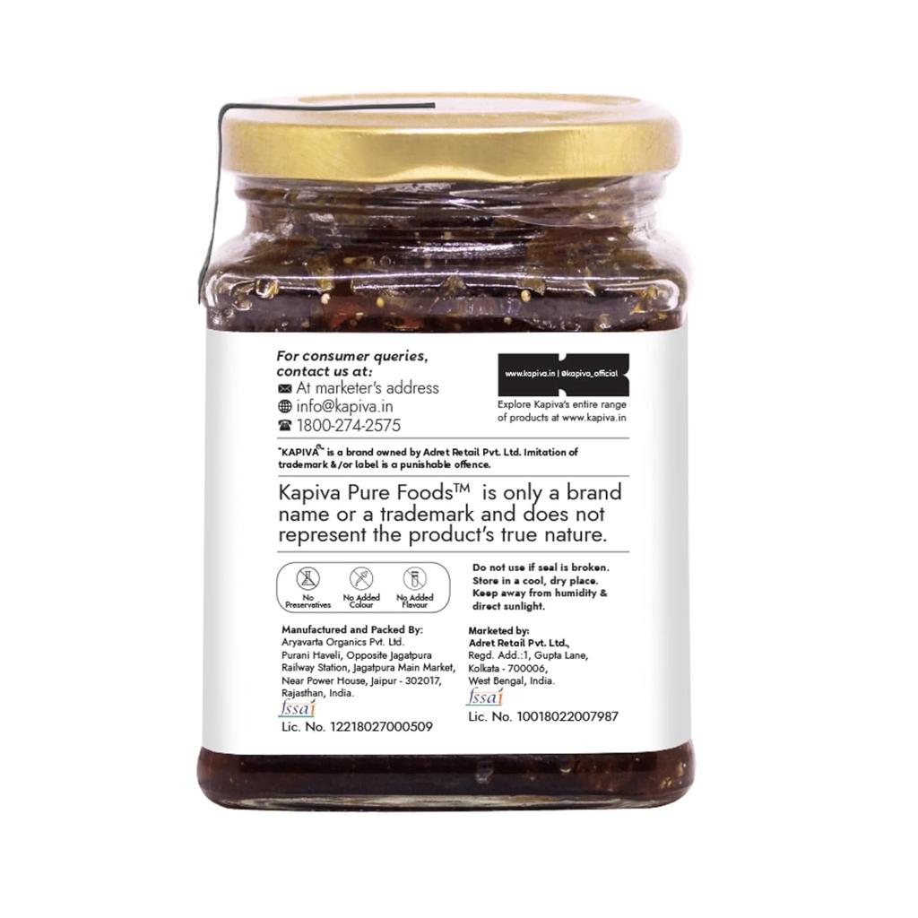 Kapiva Organik Gulkand Gül Yaprağı Reçeli 300g | Güneşte Pişirilmiş Hint Şam Gülleri | %100 Doğal