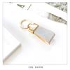 Genuine Leather Glitter Smart Key Ring for Women, Double Ring, Genuine Leather Key Ring, Leather Keychain, Bag Charm [NB] Bronze