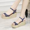 Fashion Casual 2025 Luxury Buckles Wedges Heel Woman Shoes Chic and Elegant Shoe Original Summer Offers Trending Daily Sandals for Women