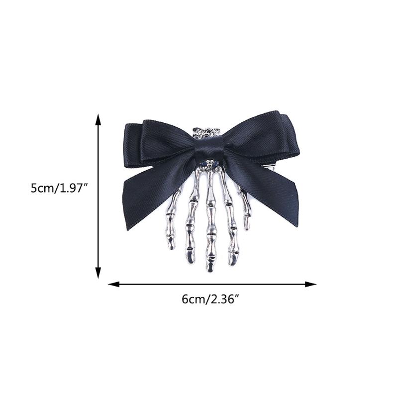 Gothic Duckbill Hair Clip Skeleton Claws Hair Barrette Halloween Trendy Ponytail Decor Non-Slip Cosplay Hair Side Clips