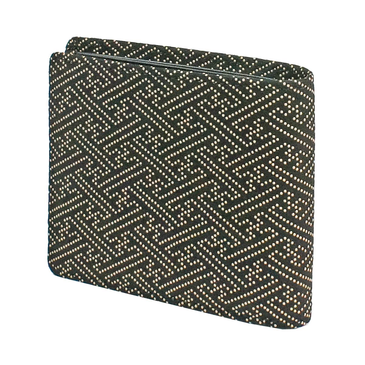 

[Inden-ya] Inden Bifold Wallet, Bill Compartment I, No Coin Purse, Deerskin, Black with White Lacquer, Saaya Pattern, 2005-11-006