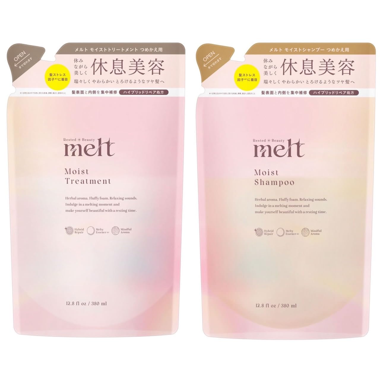 

Kao Melt Creamy Melt Moist Shampoo 380ml Geranium Lily of the Valley Scent [Set] & Treatment, each, &
