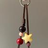 Handy-Lanyard Dickes Ölwachs-Seil Handgeflochten Stark Belastbar Anti-Verlust Anti-Diebstahl Handy-Riemen mit Holzperlen Sternen-Dekor