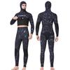 3MM Two-Piece Hooded Wetsuit Set: Long Sleeve Spearfishing, Scuba, Surfing, Snorkeling Suit