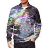 Men's Loose Casual 1/4 Zip Sweatshirt Fashion Printed Long Sleeve Top With Pockets