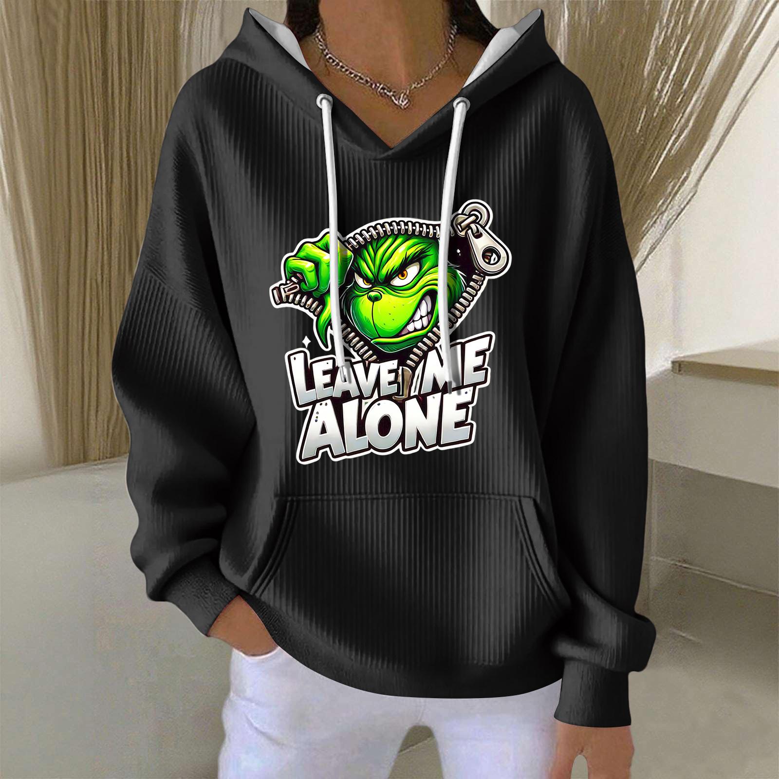 

Women s Fashion Casual Christmas Angel Print Pullover Long-Sleeve Sweatshirt L чорний