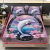3Pcs Flower Dolphin Patterned Mattress Protective Cover (1 * Bed Sheet + 2 * Pillowcases) Skin-Friendly  for Home  Four Seasons