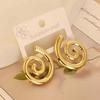 European American Trendy Cross-Border Punk Cold Wind Stainless Steel Earrings Geometric Irregular Drop Fashion Jewelry