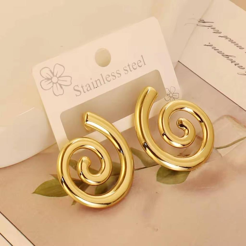 European American Trendy Cross-Border Punk Cold Wind Stainless Steel Earrings Geometric Irregular Drop Fashion Jewelry