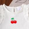 Children's Fashion Set: Summer Girls' Cherry-Print Tank Top + Vintage-Style Jeans Set