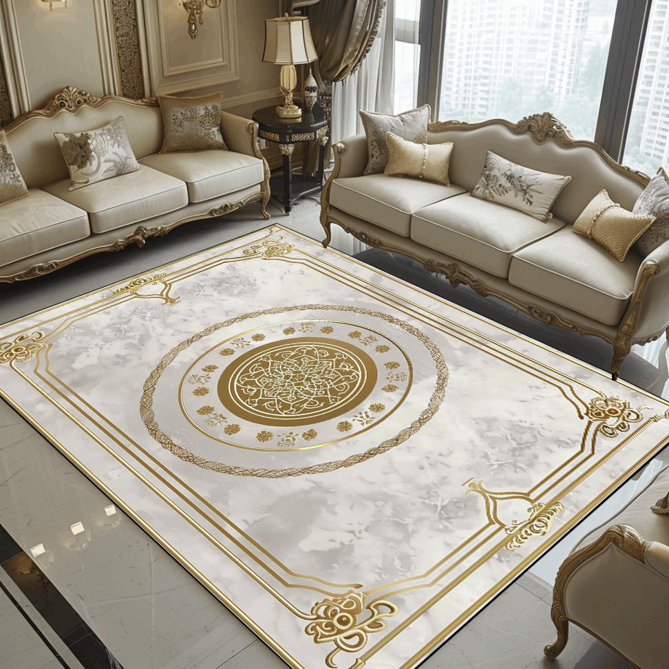 European Style Large Area Carpet for Living Room Luxury Decoration Home Sofa Area Rug 200x400 Cm Bedroom Soft Floor Mat Non-slip