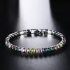 s colors   Copper Bracelets Zirconia Women Fashion Simple Engagement Wedding Jewelry 4mm width Couple Gifts
