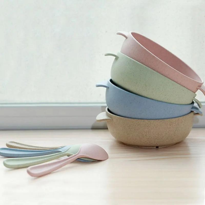 Food Container Wheat Straw Bowls Environmentally Reusable Noodle Bowls Dishwasher Microwave Multifunction Bowl Tableware