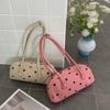 Dot Boston Large Capacity Matte Shoulder Bag with Underarm Handle