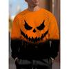 Men's Crewneck Sweatshirt Without Hood, Featuring Printed Holiday-themed, Perfect for Halloween Celebrations and Everyday Casual Wear