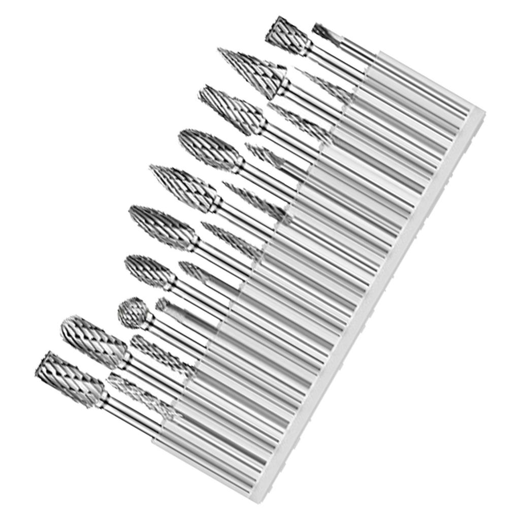 20 st Roterande filfräs Slipstift Karbidverktygsset Kit för Fasning Gravyr